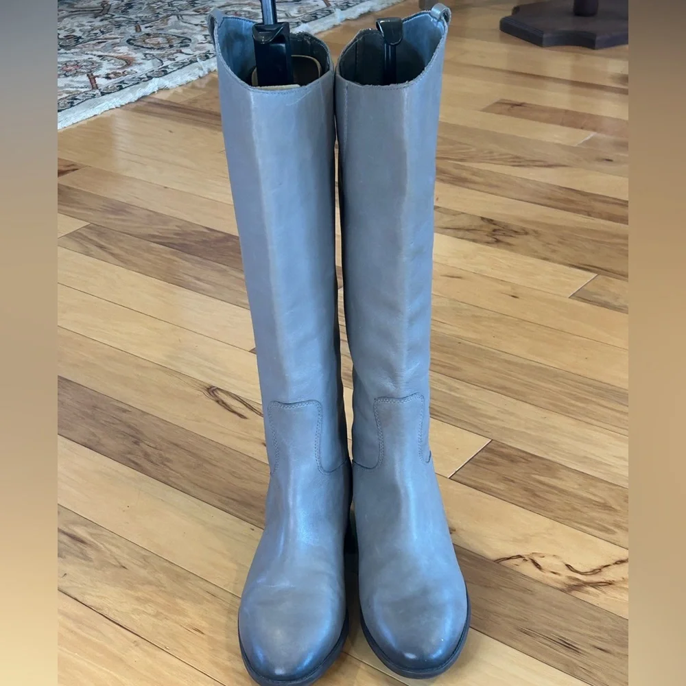 Sam Edelman Penny Leather Riding Boots in Gray